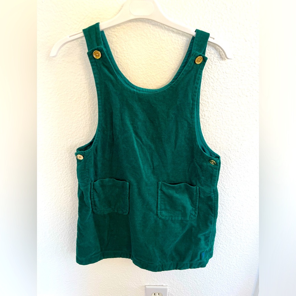 Janie and Jack Green Pinafore Dress